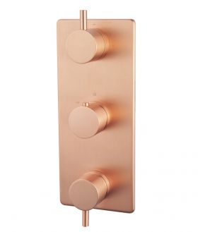 Wiesbaden Caral afbouwdeel inbouwthermostaat 3 weg geborsteld koper