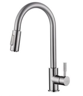 Wiesbaden Beton Keukenkraan met uittrekbare handdouche RVS