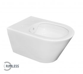 Wiesbaden Luxe rimless wandcloset 53 cm met bidet-functie wit