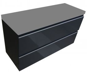 Wiesbaden onderkast 100cmx36cm zonder wastafel glanzend grijs