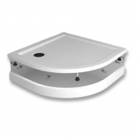 Wiesbaden voorzetpaneel + poten tbv 1/4 ronde douchebak acryl 90x90x4 wit