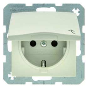 Hager Berker Wandcontactdoos randaarde Inbouw 1V Klapdeksel S1 / B? Wit Glans