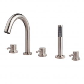 Wiesbaden Caral 5-gats badrandcombinatie | Geborsteld staal