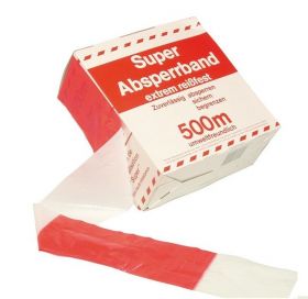 Afzetlint HDPE - Rood-Wit (80x35mm, 500m¹)