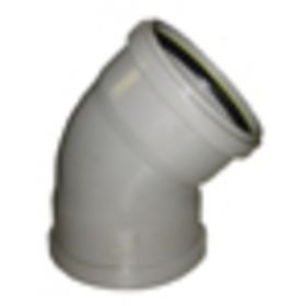 PVC Afvoerbocht 45 graden 2xmanchet grijs 110mm