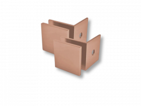 Wiesbaden set a 2 glaskoppelingen tbv profielloze inloopdouche geborsteld koper