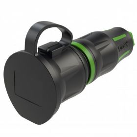 Sirox XL volrubber contrastekker met deksel aan band zwart/groen, IP44