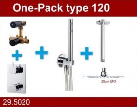 Wiesbaden Douche One-Pack inbouwthermostaatset type 120 (20cm ufo)