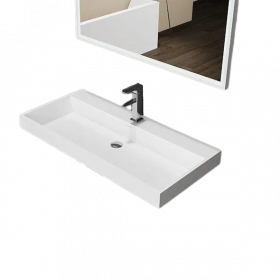 Solid surface wasblad zonder kraangat 100 cm