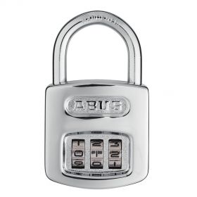 Abus 160/50 verchroomd cijfercombinatiehangslot met hoge beugel - 50 mm