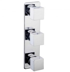 Rombo inbouwdeel 3-wegs douchethermostaat vierkant chroom