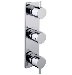 Wiesbaden Caral inbouw 3-wegs douchethermostaat rond | Chroom