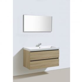 Badmeubel Trendline 100 cm light wood met 1 kraangat