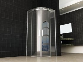 Wiesbaden Bold douchecabine met schuifdeuren 900x900x2000 chroom 8mm NANO