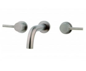 Caral inbouw-wastafelmengkraan 2-knops geborsteld staal