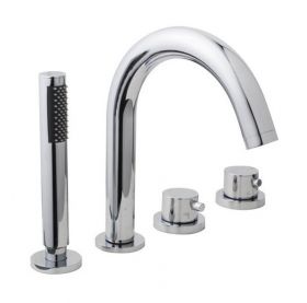 Wiesbaden Caral inbouw badrandkraan afbouwset 4-gats chroom