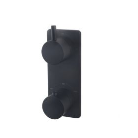 Caral inbouw 2-wegs douchethermostaat rond mat zwart