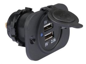 Usb-Lader voor De Auto-Inbouw (12-24 Vdc In - 2 X 5 V Uit)