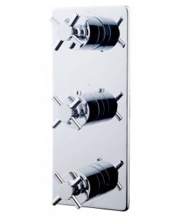 Wiesbaden Cross afbouwdeel Thermostaat 3-weg chroom