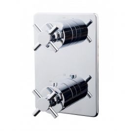 Wiesbaden Cross Douchekraan Afbouwset 2-weg Chroom