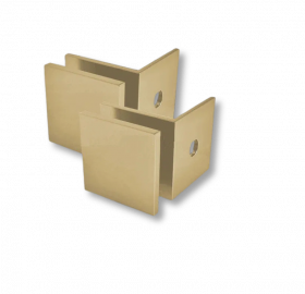 Wiesbaden set a 2 glaskoppelingen tbv profielloze inloopdouche geborsteld messing