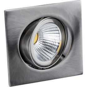 Deluna Aluminium inbouwspot VIERKANT-LED kantelbaar ijzer, geborsteld, 8 W