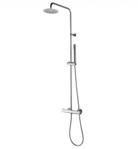 Caral-Eco douche-opbouwset met thermostatische mengkraan chroom