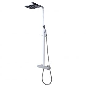 Wiesbaden Rombo douche-opbouwset + therm, kraan chroom