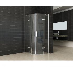 Wiesbaden Double douchecabine met draaideuren 900x900x2000 chroom 8mm NANO