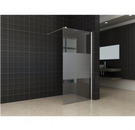 Wiesbaden Inloopdouche met muurprofiel 700x2000 10mm NANO met gedeeltelijk mat glas