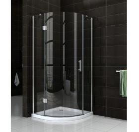 Wiesbaden Sphere 1/4 r.douchecabine LS 900x900x2000 chroom 8mm NANO