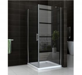 Wiesbaden Single douchecabine 1000x1000x2000 chroom 8mm NANO