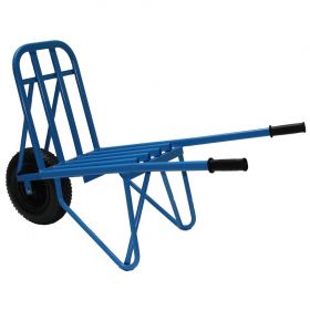 Steenkruiwagen ovale buis 4-ply band blauw - Bouwbestel Huismerk