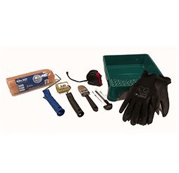 EPDM lijmset compleet (bak+rollers+mes+kwast+rolmaat+handschoenen)