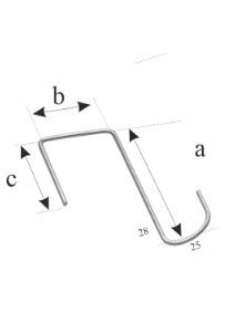 FOS panhaak 403 80-40-60 28X25 S-haak betonpan RVS - 250 stuks