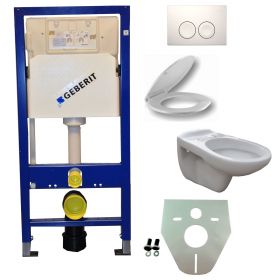 Geberit UP 100 + Neptunus WC + Neptunus zitting. + Delta 21 wit