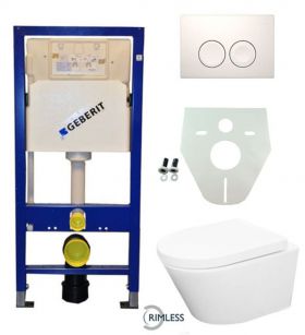Geberit UP 100 Vesta Rimless wc + zitting + Delta 21 wit