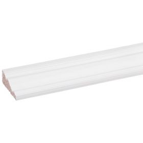 Grenen decorlijst FSC 12 x 32 mm 270 cm wit gegrond