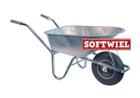 Klus kruiwagen verzinkt frame 85 Liter verzinkt softwiel (anti-lek band) - NL-fabricaat 