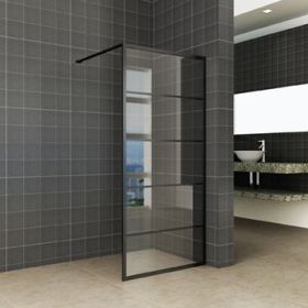 Wiesbaden Horizon inloopdouche mat zwart raster 120 cm 8 mm Nano