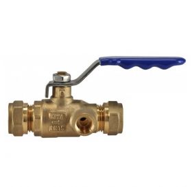 Riko Kiwa kogelstopkraan 2xkn met aftap 22mm