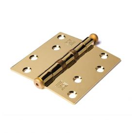 Kogelscharnier 76x76mm vermessingd met rechte hoeken