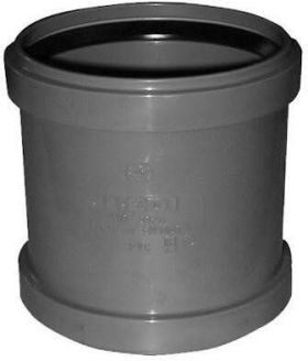 PVC Overschuifmof 2xmanchet grijs 32mm