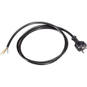 Kunststof aansluitsnoer H05VV-F 3 G 1.5 mm2 met centrale stekker zwart 1,5 meter