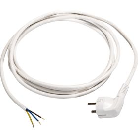 Kunststof aansluitsnoer H05VV-F 3 G 1.0 mm2 met haakse stekker wit 2 meter