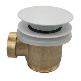 Losse clickwaste 11/2" compleet tbv vrijstaande baden, glans wit