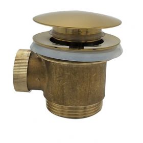 Losse clickwaste 11/2" compleet tbv vrijstaande baden, geborsteld messing