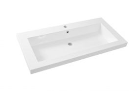 Wiesbaden Cubic Wastafel 100x46 cm Wit