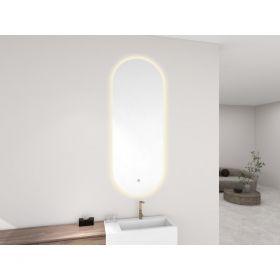 Lumia spiegel ovaal met LED, dimbaar en spiegelverwarming 50 x 100 cm