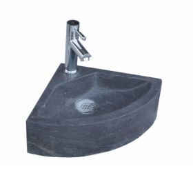 Natuursteen fontein Corner met kraan, rooster en sifon